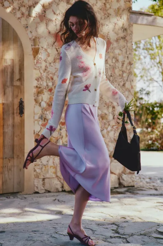 Moon Bias-Cut Fishtail Skirt In Acetate Satin sold by Fabrique