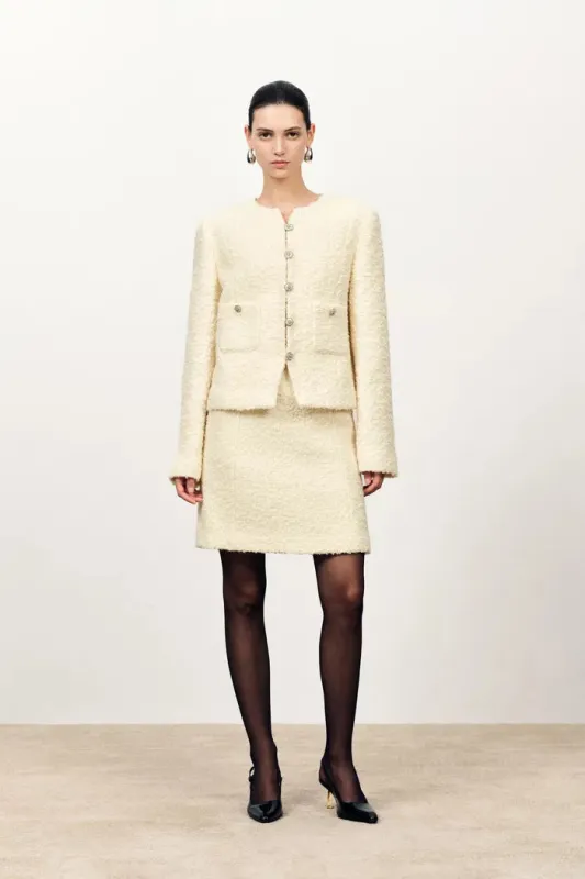 Grasse Textured Boxy Jacket in Boucle Wool Alpaca made by Fabrique