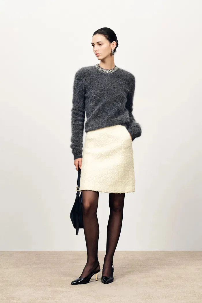 Grasse Textured Mini Skirt in Boucle Wool Alpaca sold by Fabrique product image thumbnail 2