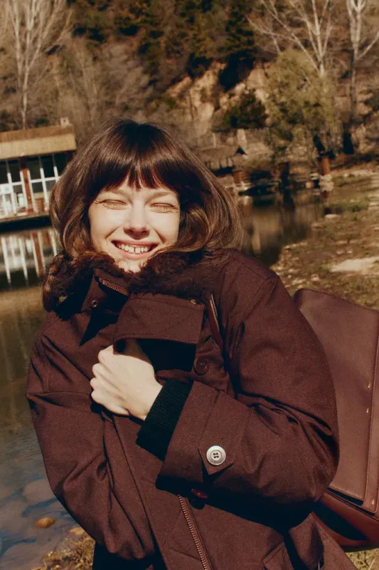 Monica Water and Wind Repellent Fur Collar Down Jacket in Triple Protection Coat Fabric sold by Fabrique