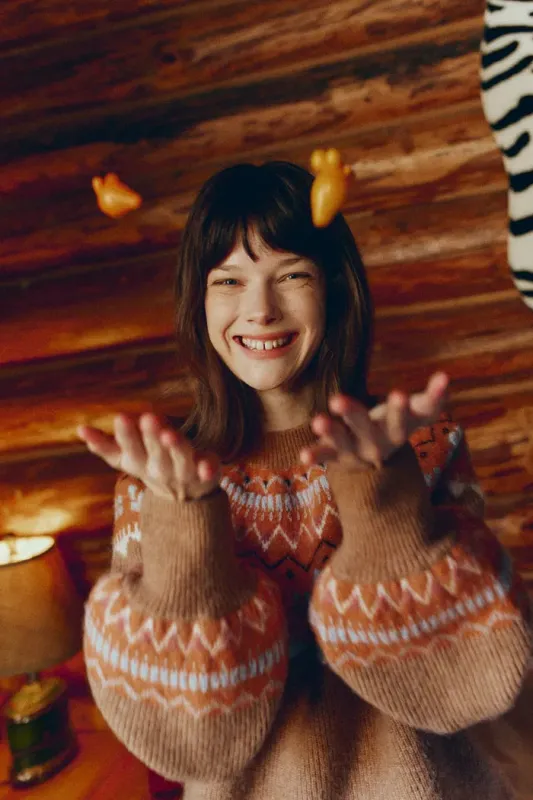 Chiloe Hand Drawn Fair Isle Sweater in Merino-Alpaca Blend sold by Fabrique