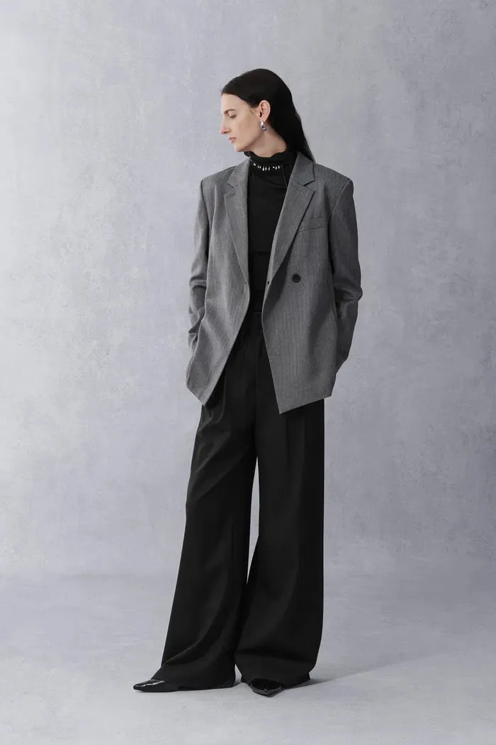 Kano Single Button Tie Waist Blazer and Pants Matching Set in Fine Wool Blend sold by Fabrique product image thumbnail 3