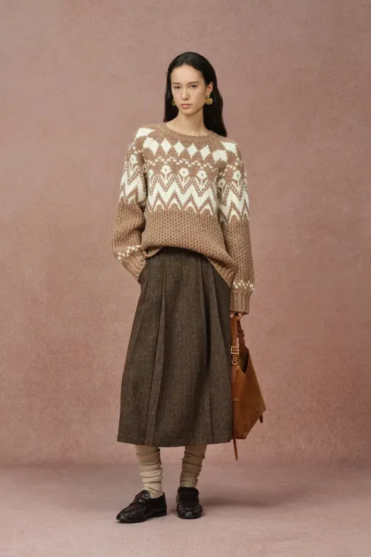 Vigga Fair Isle Sweater in Coarse Spun Merino Wool made by Fabrique