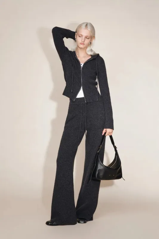 Vivi Hooded Fitted Cardigan and Pants Matching Sets in Merino Wool Knit made by Fabrique