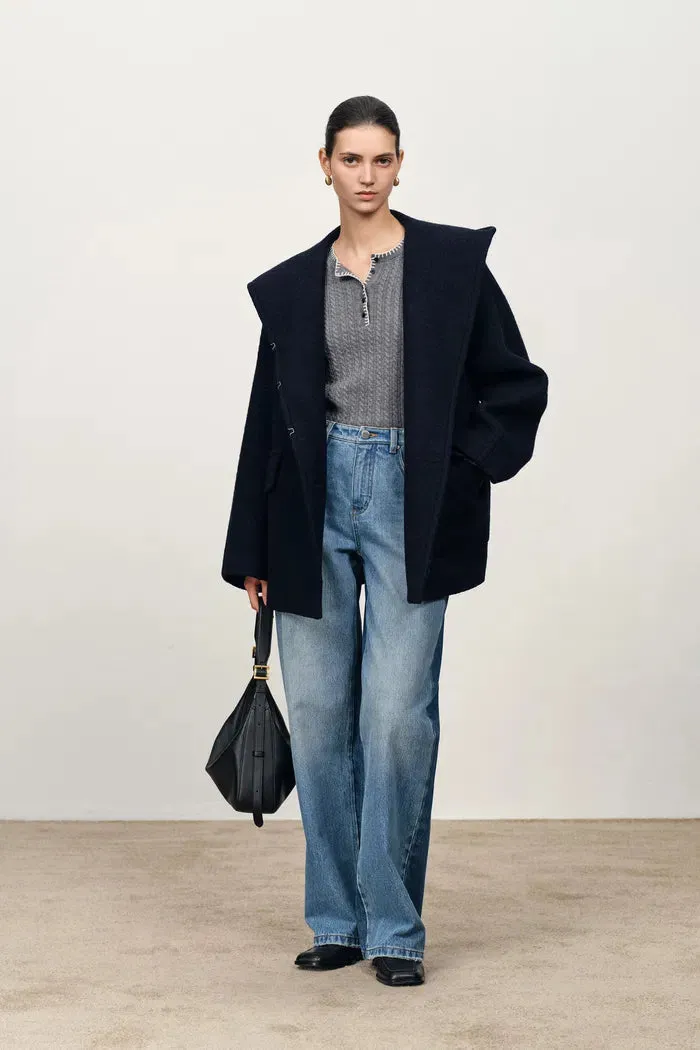 Harper Sailor Style Oversized Hood Parka in Merino Wool Knit sold by Fabrique product image thumbnail 3