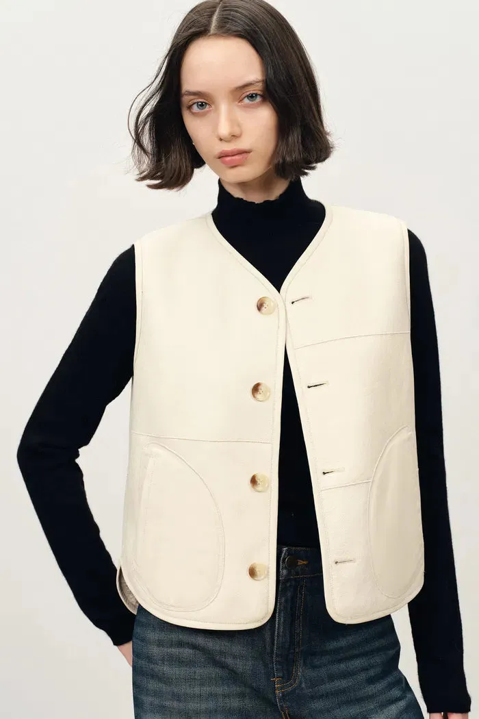 Stoke Reversible Color Block Lambswool Vest Jacket in Merino Wool Teddy sold by Fabrique product image thumbnail 2
