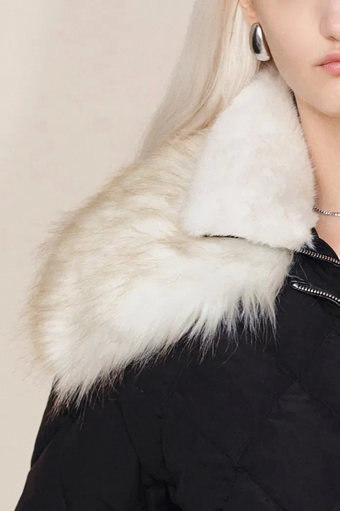 Stella Layered Look Faux Fur Collar Down Jacket in Sorona 4-Way Stretch Fabric sold by Fabrique product image thumbnail 5