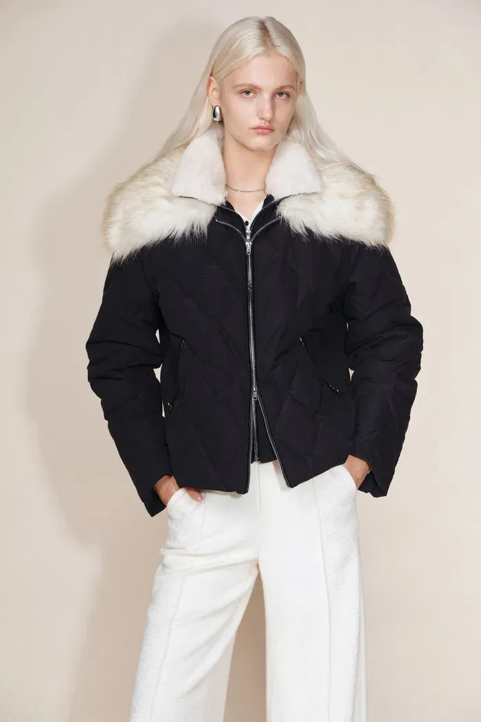 Stella Layered Look Faux Fur Collar Down Jacket in Sorona 4-Way Stretch Fabric sold by Fabrique product image thumbnail 2