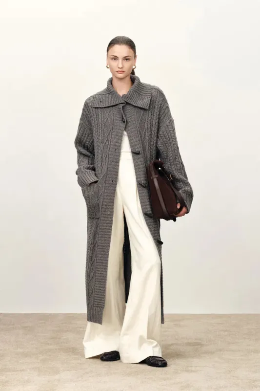 Bridget Longline Cardigan in Merino Wool Blend Knit made by Fabrique