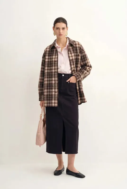 Arlene Oversized Checkered Jacket in Merino Wool sold by Fabrique