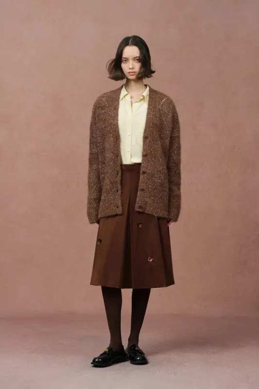 Lila Sequin Robe Style Cardigan in Alpaca Sequin Yarn made by Fabrique