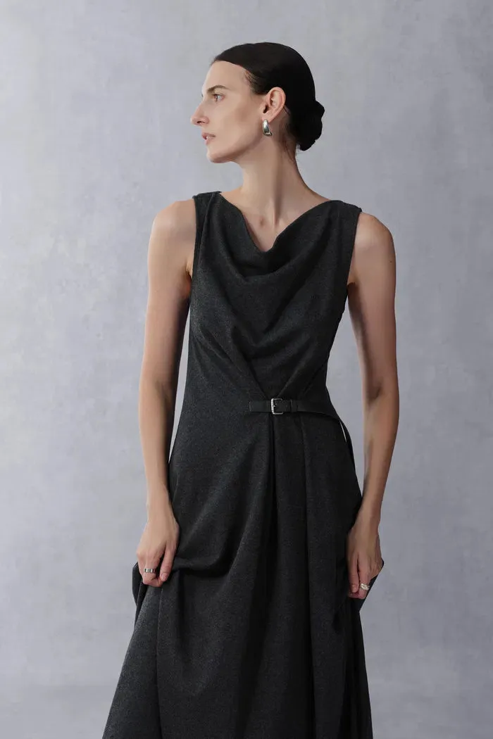 Kira Scoop Neckline Sleeveless Midi Dress in Merino Wool sold by Fabrique product image thumbnail 4