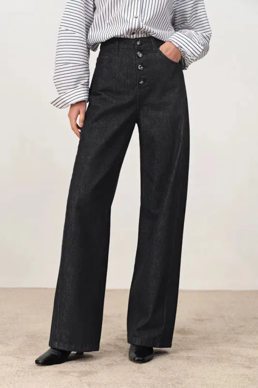 Yori Casual Wide Leg Jeans in Cotton Denim made by Fabrique