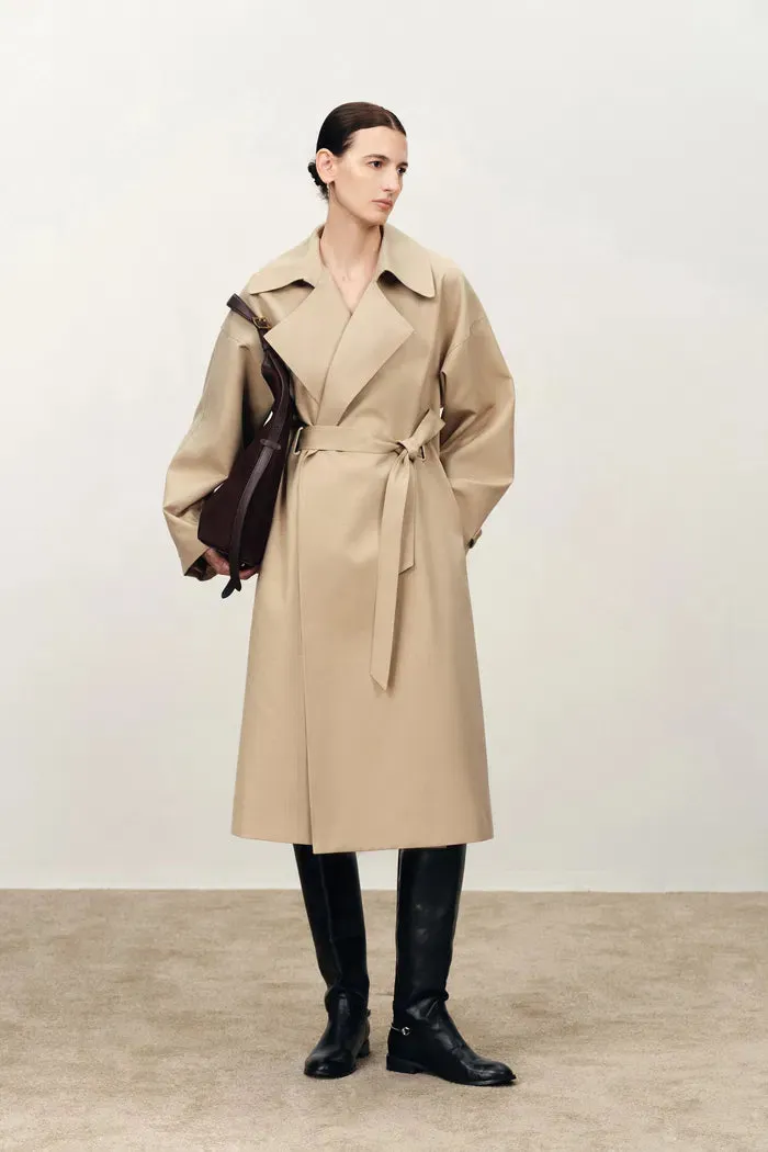 Aloisia Drop Shoulder Trench Coat in Cotton sold by Fabrique