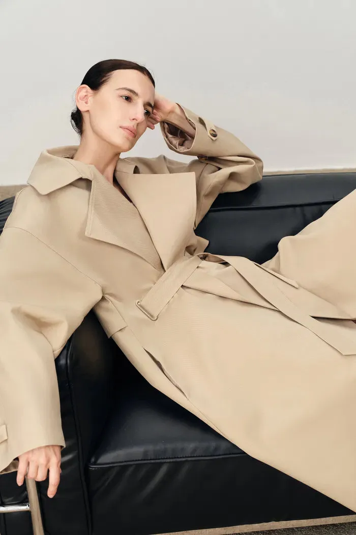 Aloisia Drop Shoulder Trench Coat in Cotton sold by Fabrique product image thumbnail 5