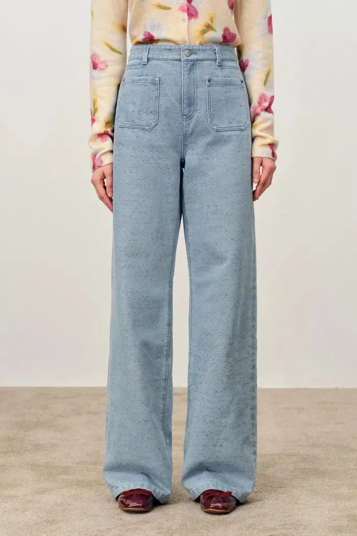 Linna Double Patch Pocket Jeans in Colorful Dot Denim sold by Fabrique product image thumbnail 5