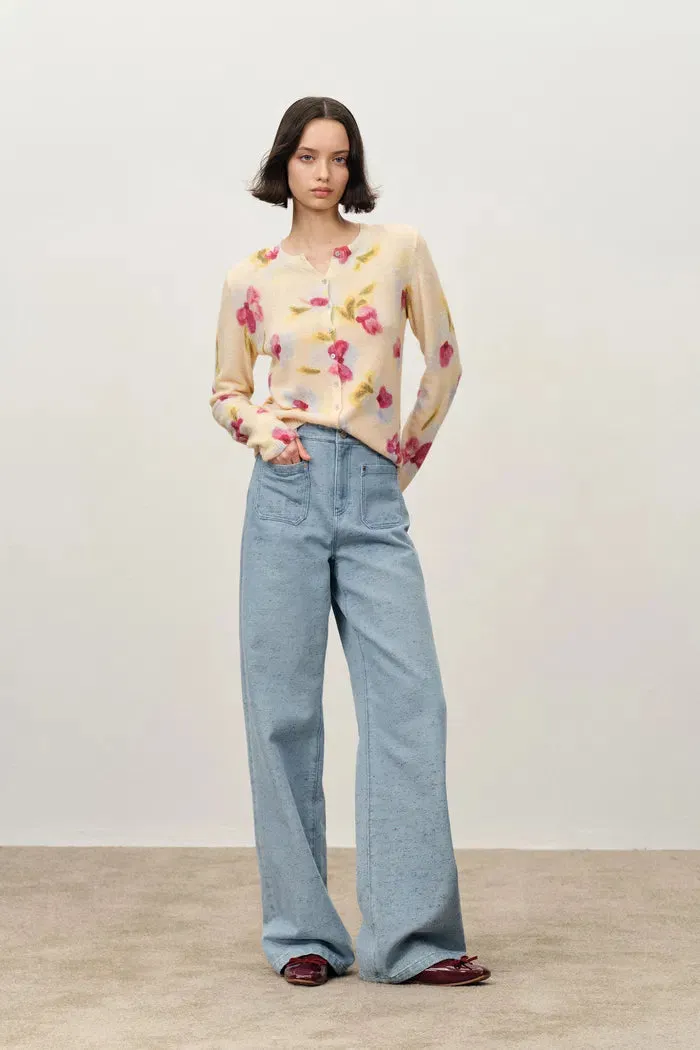 Linna Double Patch Pocket Jeans in Colorful Dot Denim sold by Fabrique product image thumbnail 2