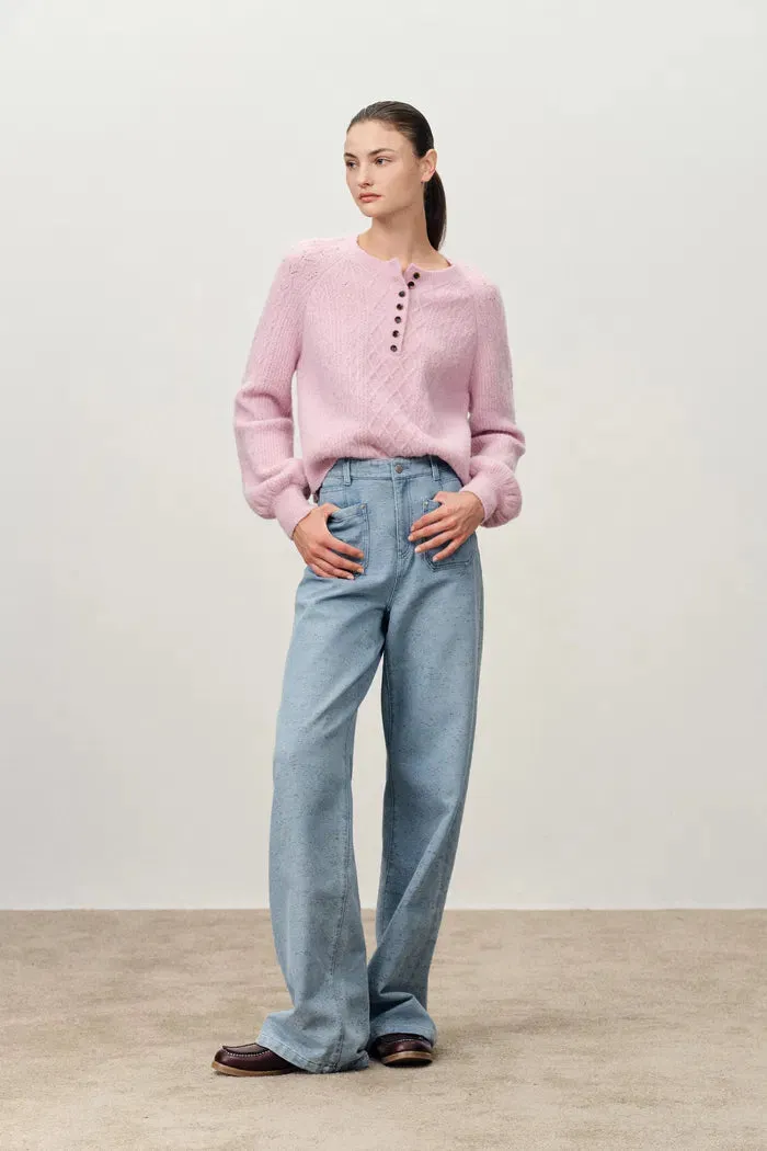 Linna Double Patch Pocket Jeans in Colorful Dot Denim sold by Fabrique product image thumbnail 3