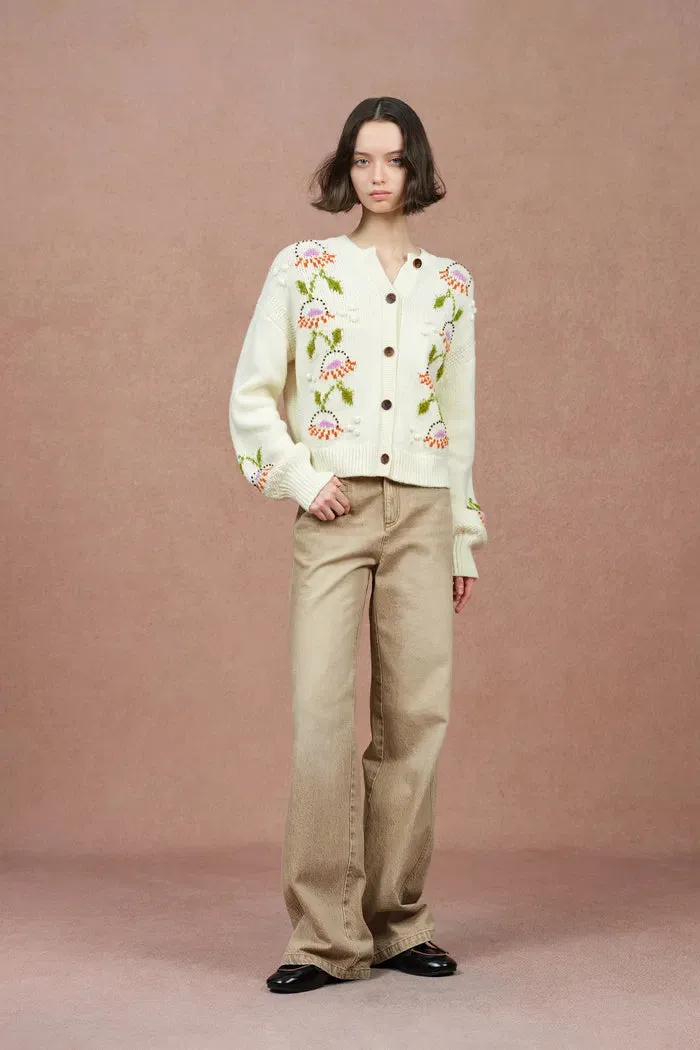 Saga Floral Cardigan in Merino Wool Knit sold by Fabrique product image thumbnail 4