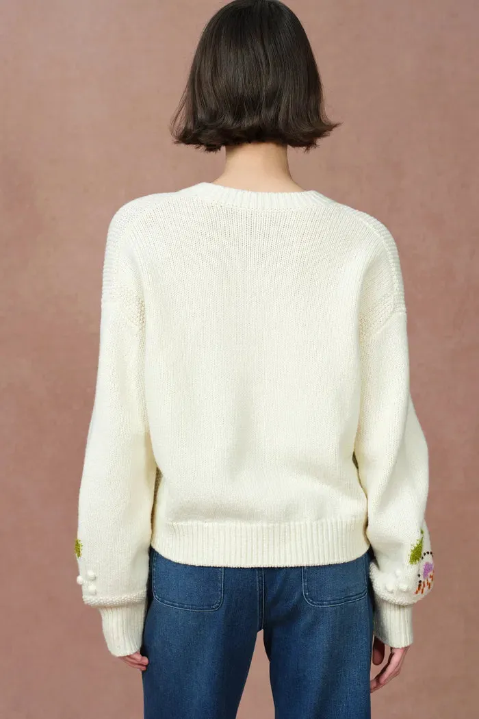 Saga Floral Cardigan in Merino Wool Knit sold by Fabrique product image thumbnail 5