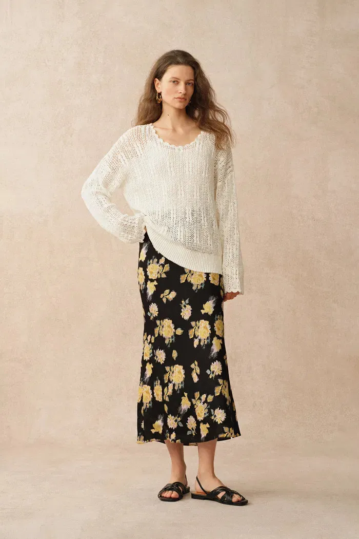 Livy Scalloped Neckline Cardigan in Textured Cotton Knit sold by Fabrique product image thumbnail 4