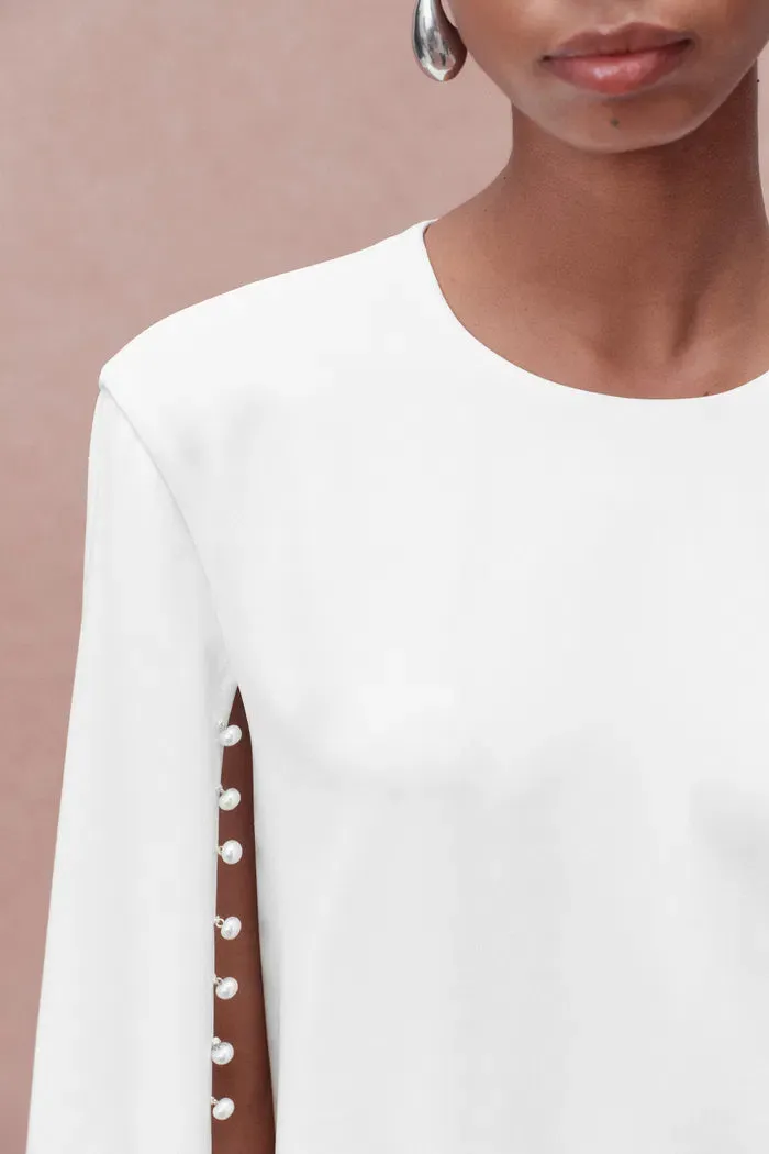 Audrey Pearl Short Cape Dress in Triacetate Blend sold by Fabrique product image thumbnail 4