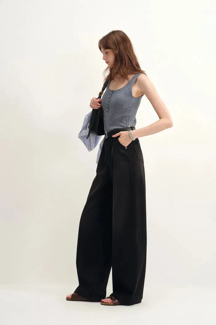 Anna Grey Henley Tank Top in Merino Wool with Stretch sold by Fabrique product image thumbnail 4