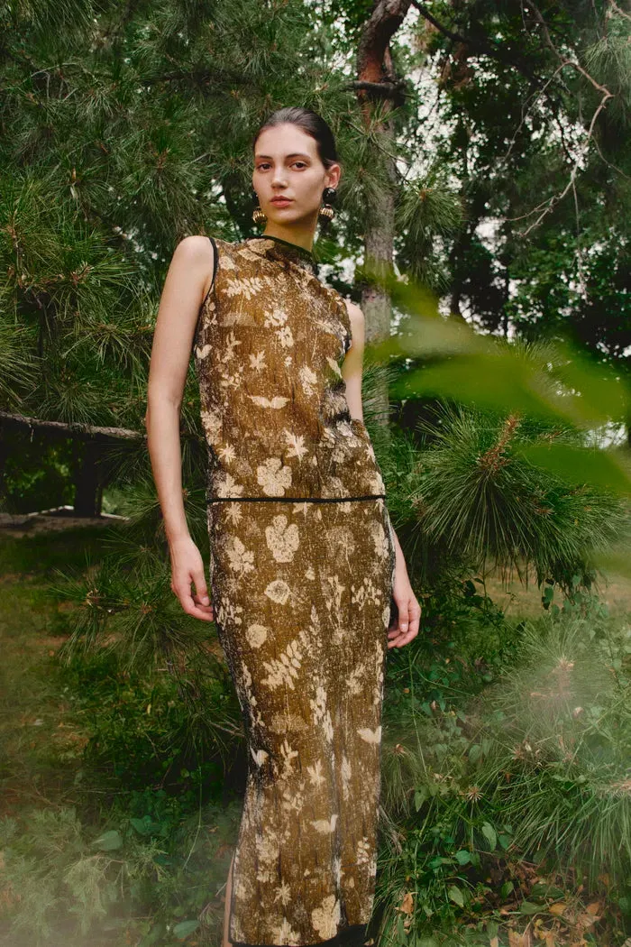 Wind Jacquard Sleeveless Top and Skirt Matching Set in Burnout Silk Georgette Knit sold by Fabrique product image thumbnail 2