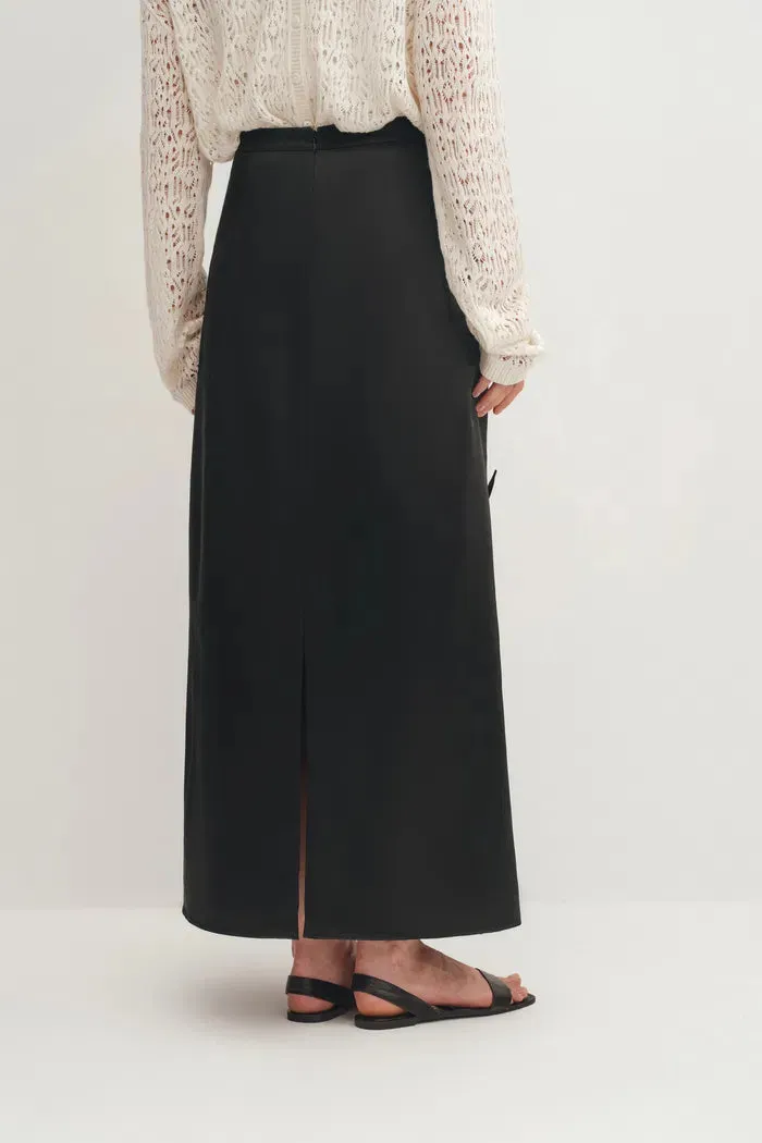 Hana 3D Flora Studded Maxi Skirt in Silk-Wool Satin sold by Fabrique product image thumbnail 3