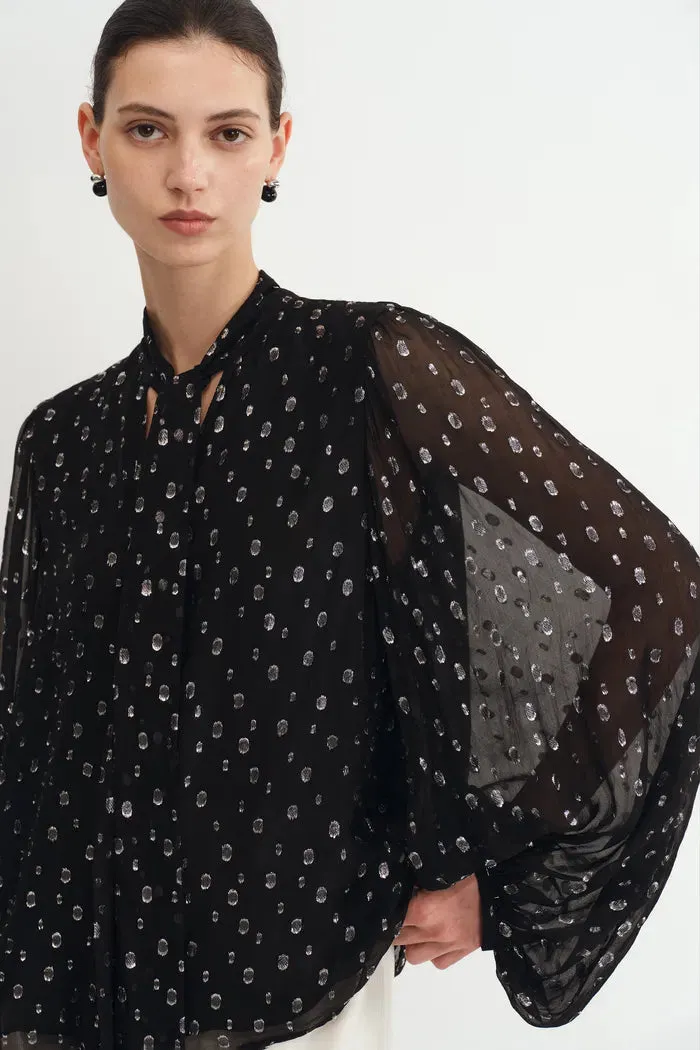 Stars Neck Scarf Blouse Silk Crepe with Metallic Accents sold by Fabrique product image thumbnail 5