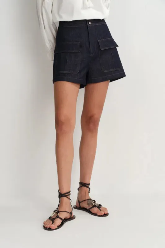 Zach Denim Shorts in Silk-Cotton Denim made by Fabrique
