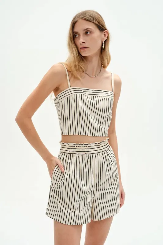 Ohio Cropped Tank Top and Shorts in Cotton Poplin made by Fabrique