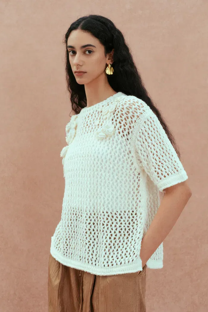 Lea Hand-crocheted Flora Top in Cotton Knit sold by Fabrique product image thumbnail 5