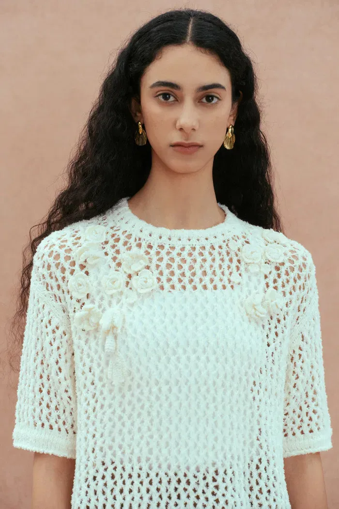 Lea Hand-crocheted Flora Top in Cotton Knit sold by Fabrique product image thumbnail 4