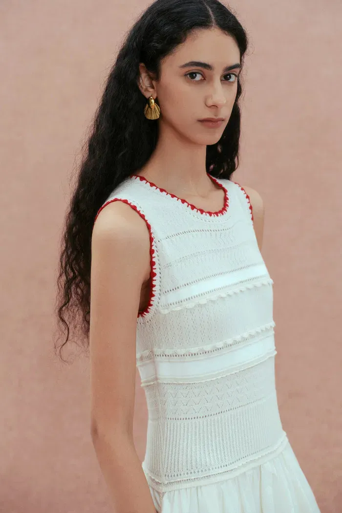 Charlie Mix Media Hand-Embroidered Trim Dress in Cotton-Cashmere and Cotton sold by Fabrique product image thumbnail 5