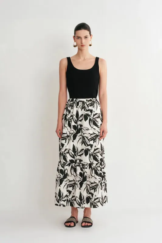 Dries Braided Black Tank Top in Tencel-Silk Knit made by Fabrique