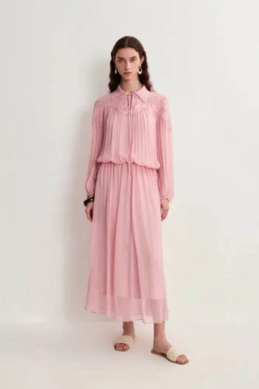Doe Two Looks Lacey Maxi Dress in Crepe Georgette made by Fabrique