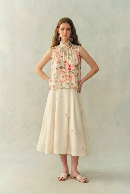 Eli Sleeveless Rosie Sleeveless Top in Mulberry Silk Satin made by Fabrique