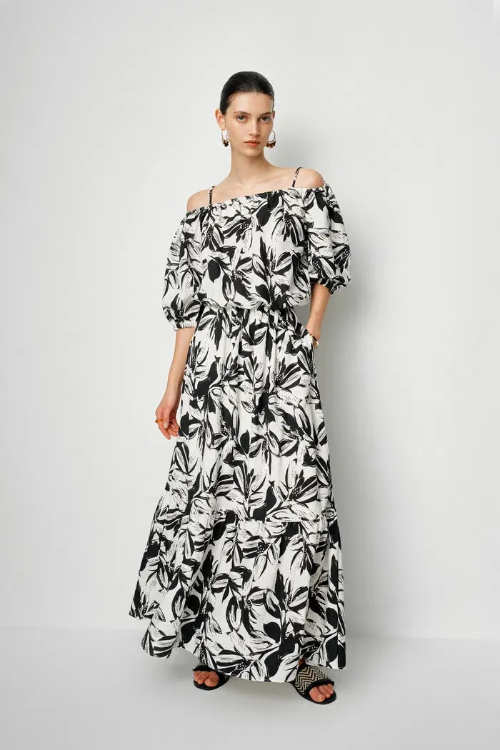 Samira Adjustable Strap Top and Maxi Skirt Matching Set in Linen sold by Fabrique