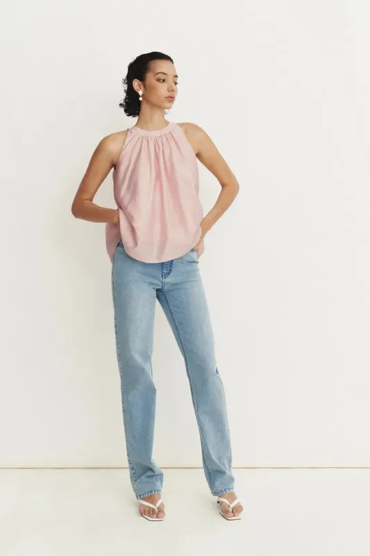 Leah Pink Halter Camisole Top in Lyocell made by Fabrique