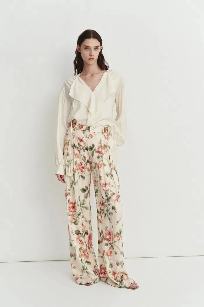 Penny Flora Wide Leg Pants in Mulberry Silk sold by Fabrique product image thumbnail 2