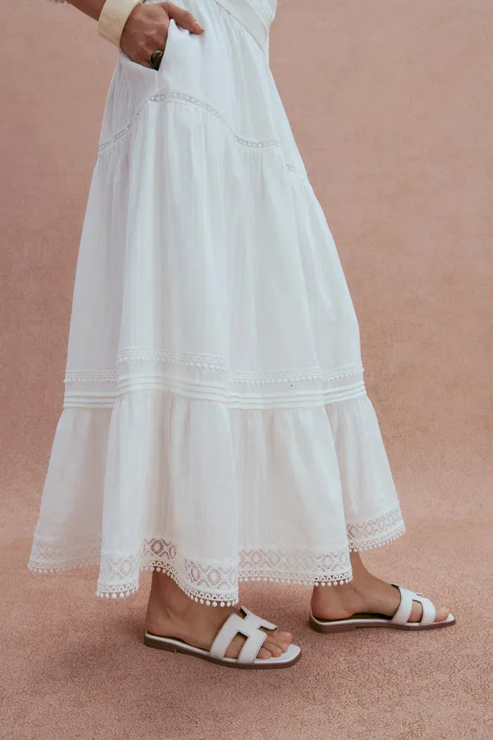 Sybilla Tiered Openwork Maxi Skirt in Cotton sold by Fabrique product image thumbnail 5