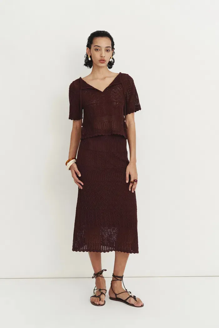 Sylvia Knitted Reversible Blouse and Midi Skirt Set sold by Fabrique