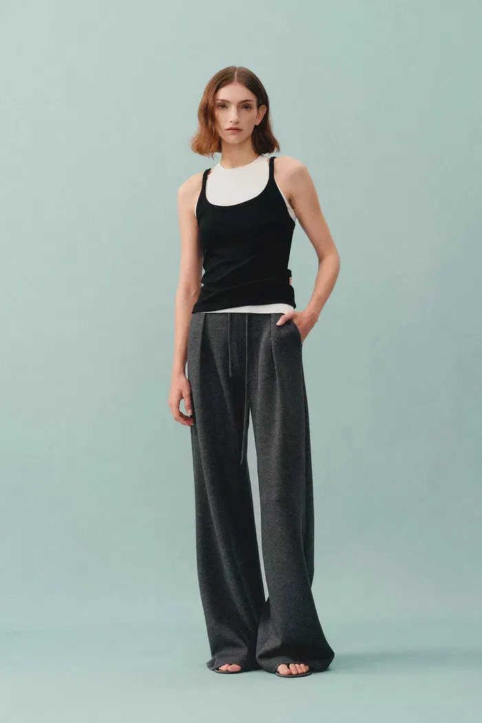 Kelly Pleated Wide Leg Track Pants in Cotton Modal Blend sold by Fabrique product image thumbnail 2