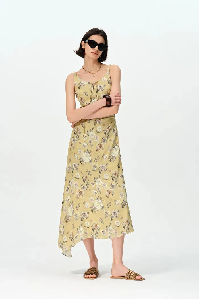 Doris Hand Painted Watercolor Inspired Rose Print Summer Dress sold by Fabrique product image thumbnail 4