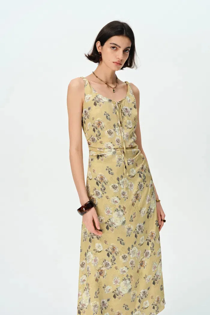 Doris Hand Painted Watercolor Inspired Rose Print Summer Dress sold by Fabrique product image thumbnail 5