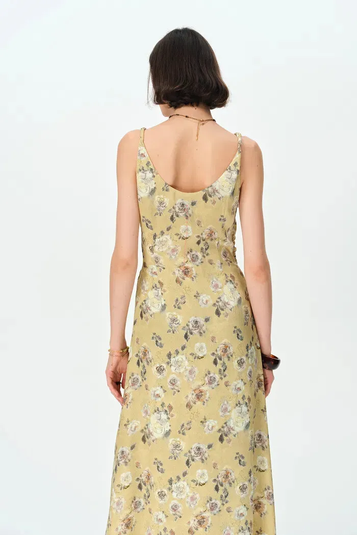 Doris Hand Painted Watercolor Inspired Rose Print Summer Dress sold by Fabrique product image thumbnail 2