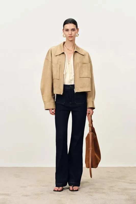Coddenham Short Jacket in Faux Suede made by Fabrique