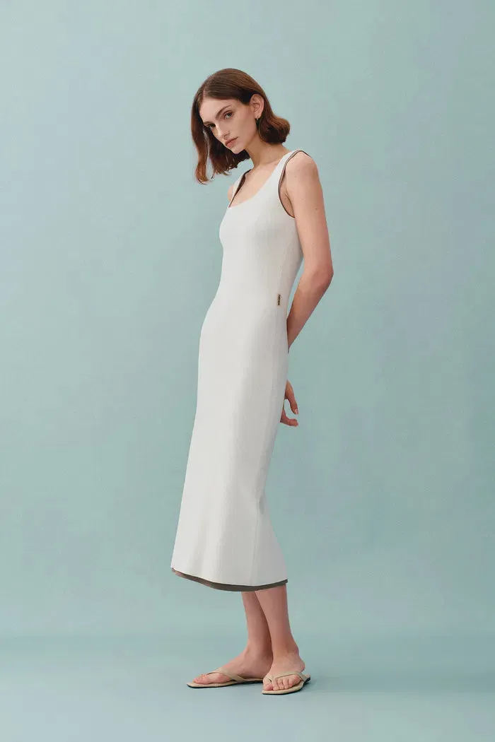 Hera Wide Sleeveless Strap Dress in Stretch Yarn Knit sold by Fabrique product image thumbnail 3