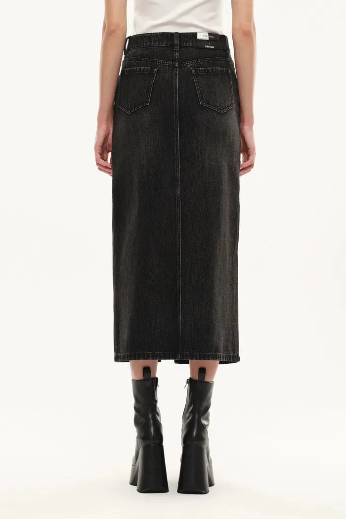 Tenebrae Midi Slit Skirt in Thin Denim sold by Fabrique product image thumbnail 3